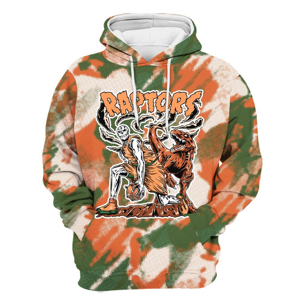 Hoodie To Match Low Miami 5s - Raptors Skeleton Abstract Halftone All Over Print