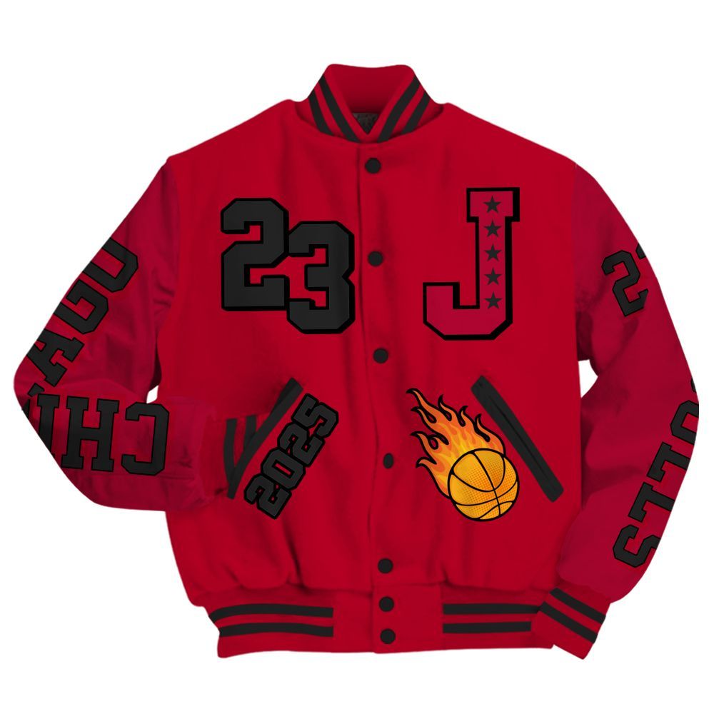 Varsity Jacket To Match Air Foamposite Pro Gym Red - Chicago 23 Basketball All Over Print