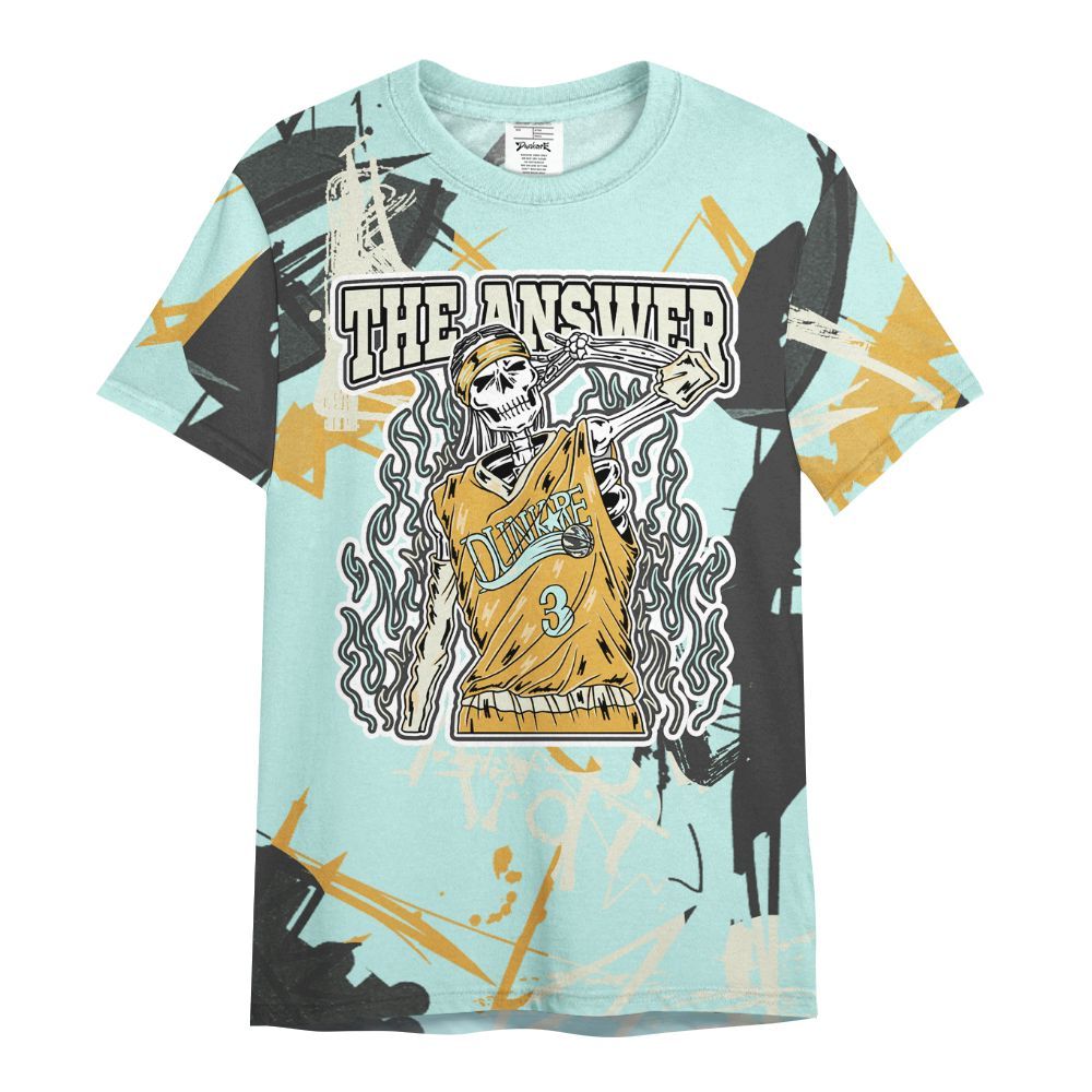 Shirt To Match Pure Platinum 4s - Allen Answer Skeleton Messyz All Over Print