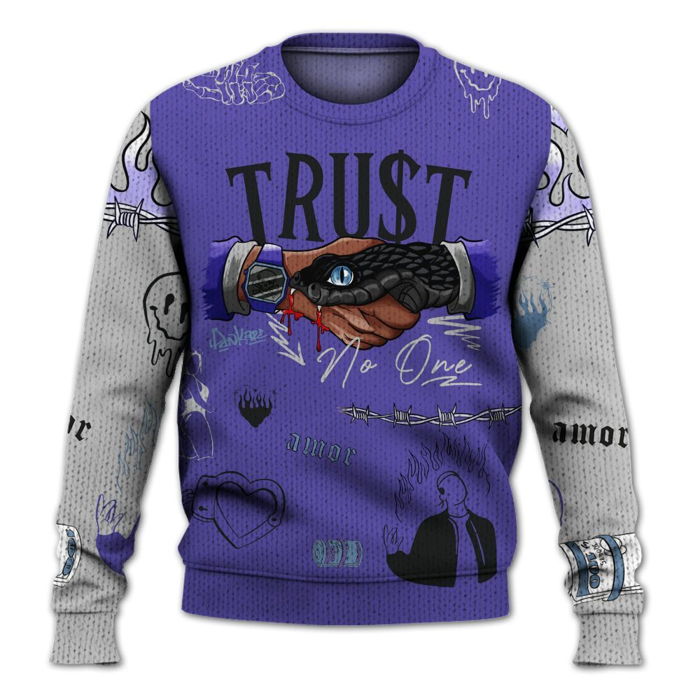 Knitted Sweater To Match Retro Concord 5s - Snake Trust No One