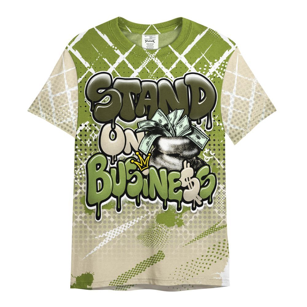 Shirt To Match SB Dunk Low Asparagus - Halftone Stand Business Dripping All Over Print