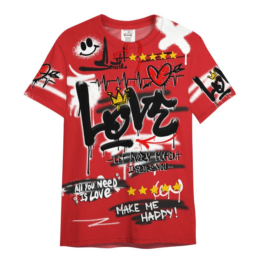 Shirt To Match Bloodline 12s - Happy Love Beats Graffiti Streetwear All Over Print