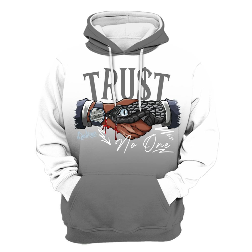 Hoodie To Match Cool Grey 6s - Snake Trust No One Drip All Over Print