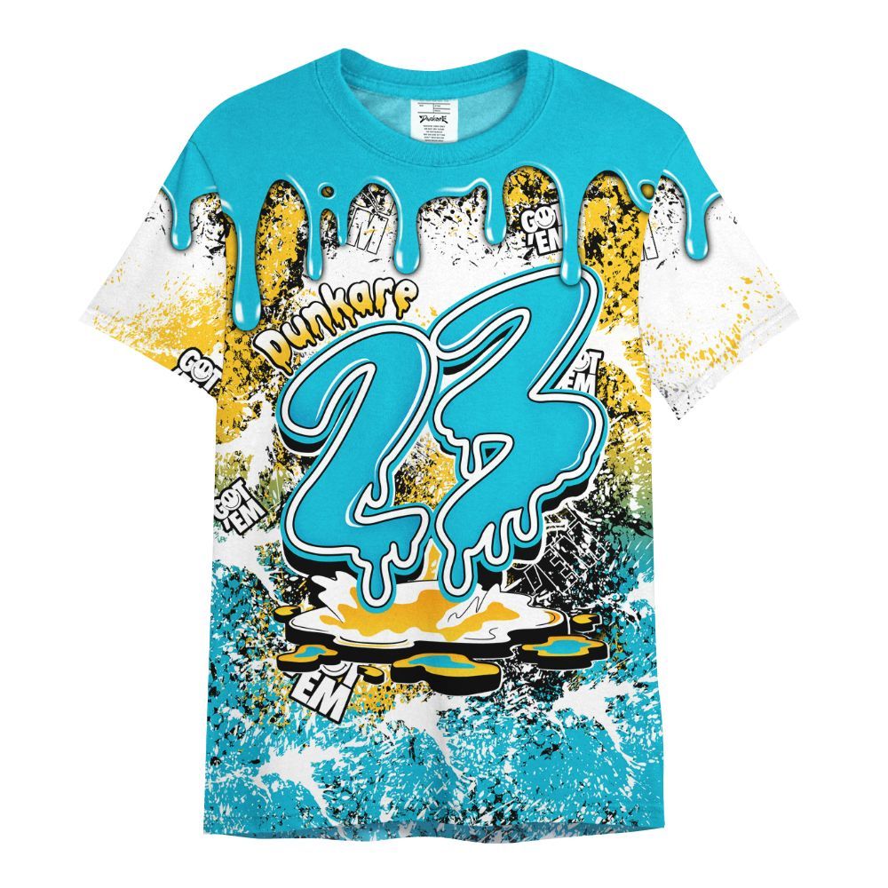 Shirt To Match Retro Aqua 5s - Dripping 23 Drip All Over Print