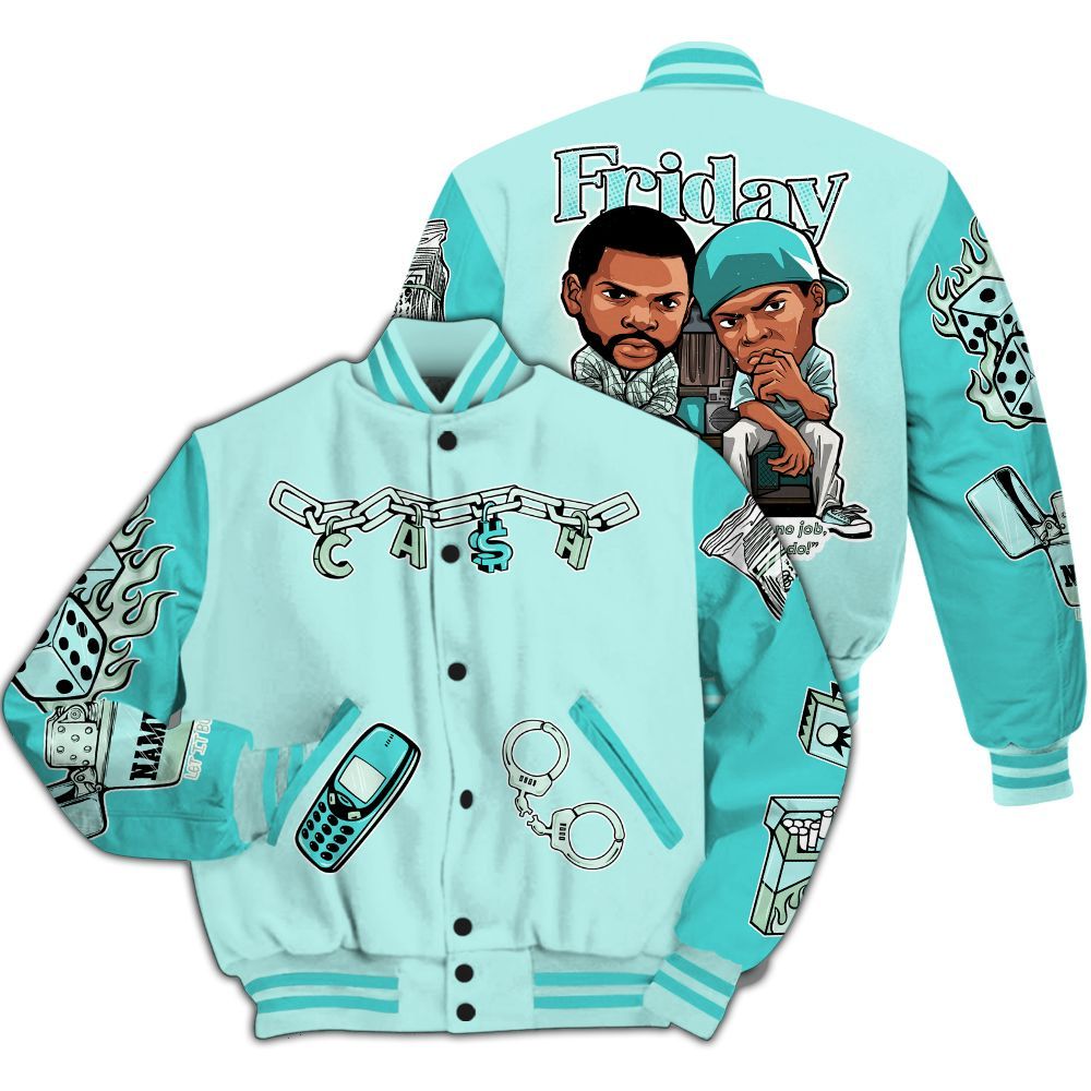 Varsity Jacket To Match Low OG Washed Teal 1s - Friday Movie Custom Name All Over Print