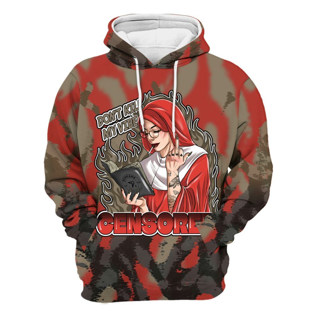 Hoodie To Match Olive 9s - Censoredz Burn All Over Print
