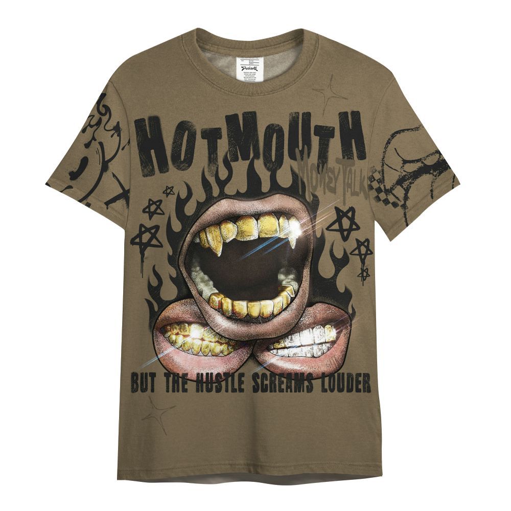 Shirt To Match Olive 9s - Mouth Burning Street Style All Over Print