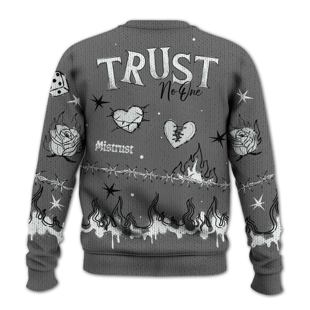 Knitted Sweater To Match Retro Stealth 12s - Trust No One Snake-Bite Doodle Crayon