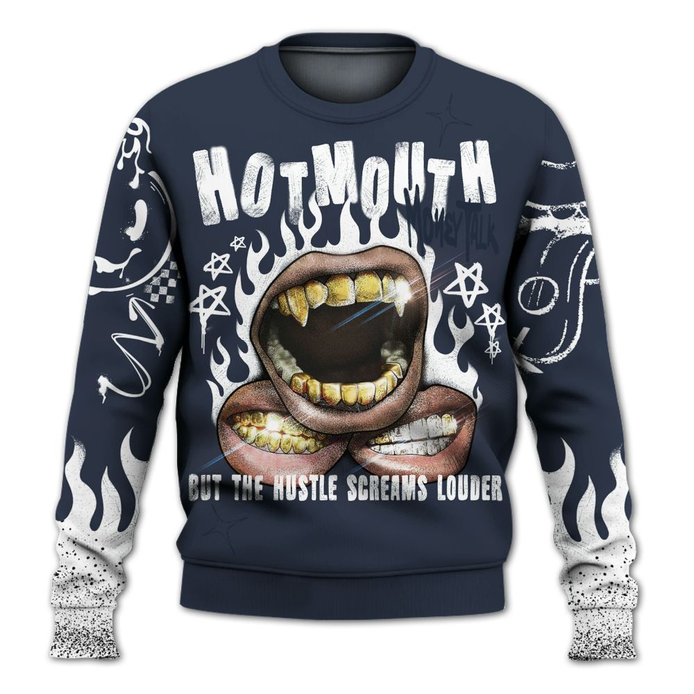 Sweatshirt To Match Retro Obsidian 13s - Mouth Burning Street Style All Over Print