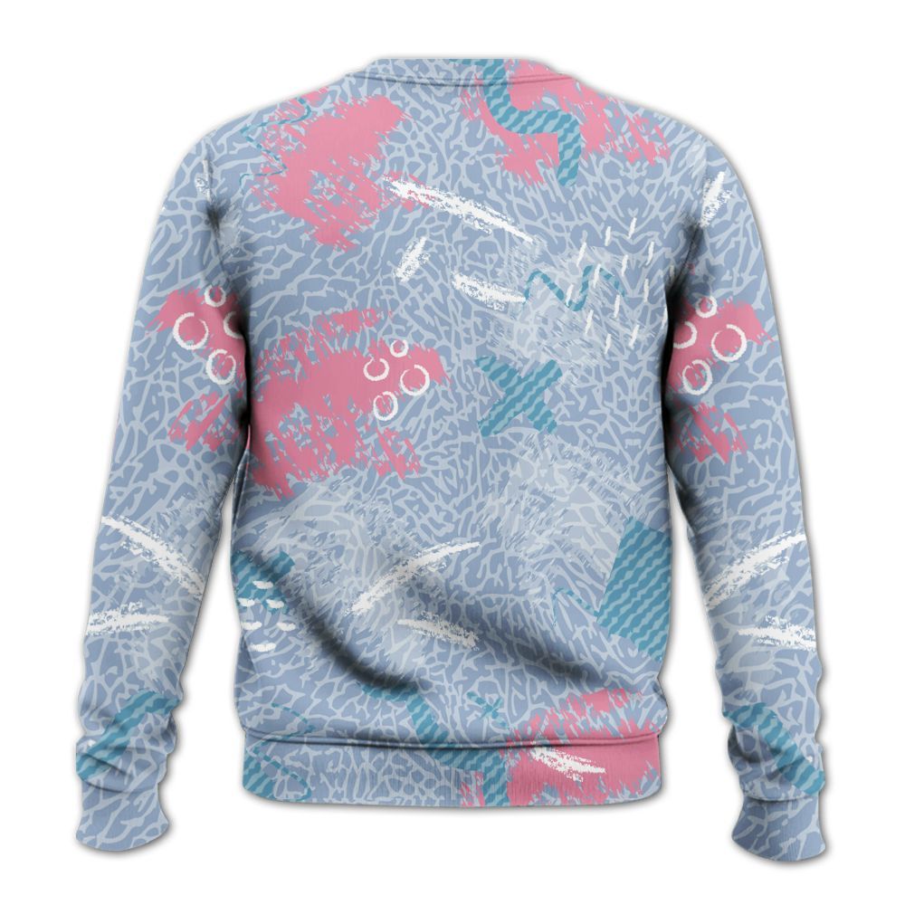 Sweatshirt To Match Denim Pink Glow 3s - Hustle Grind Pray All Over Print