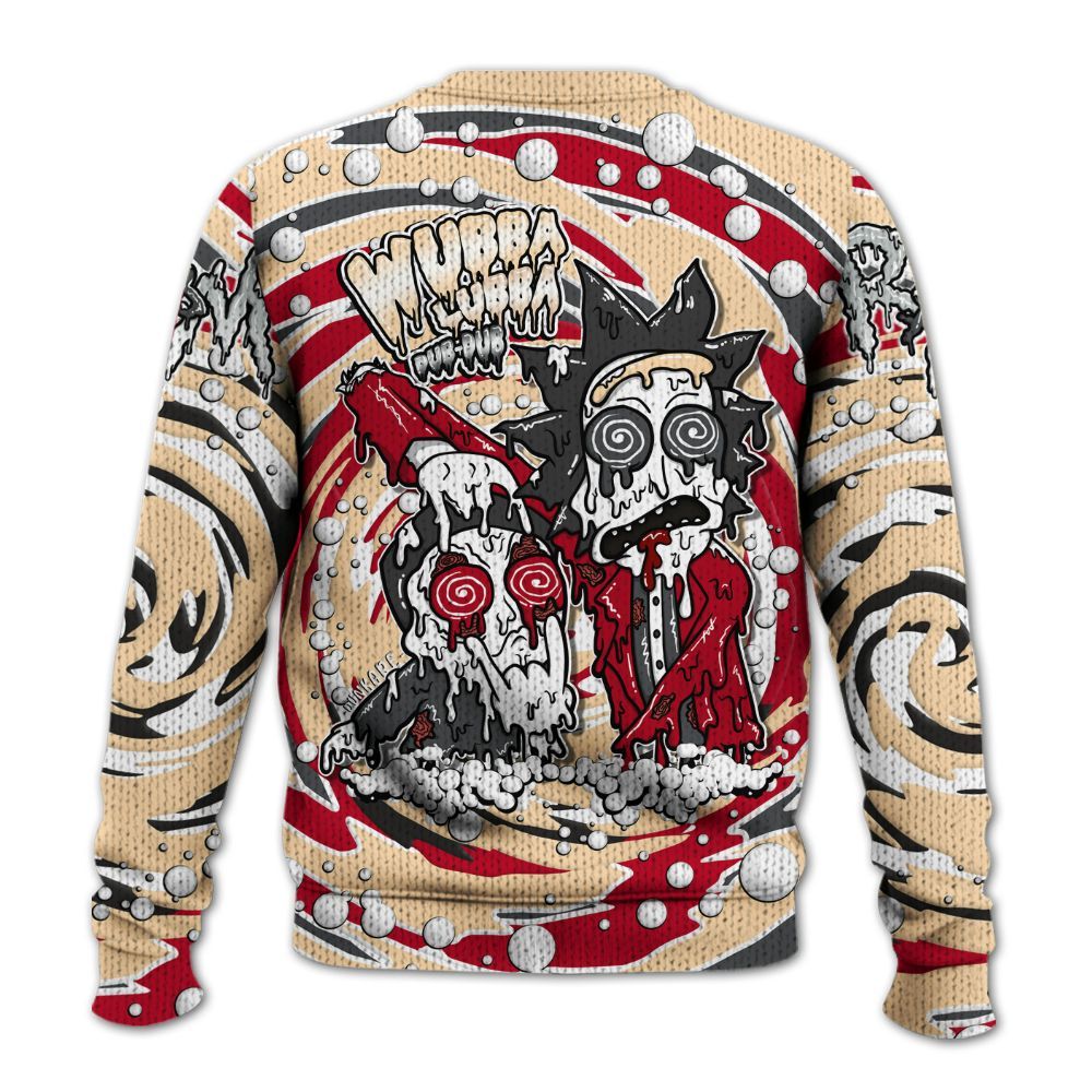 Sweater To Match Retro Pizza GS 4s - Wubba Rick Drip Graphic