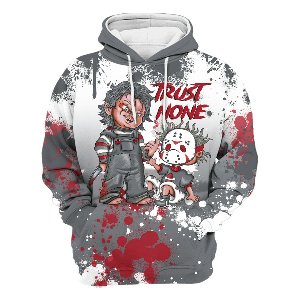 Hoodie To Match Retro Fire Red 9s - Trust No One Scary All Over Print