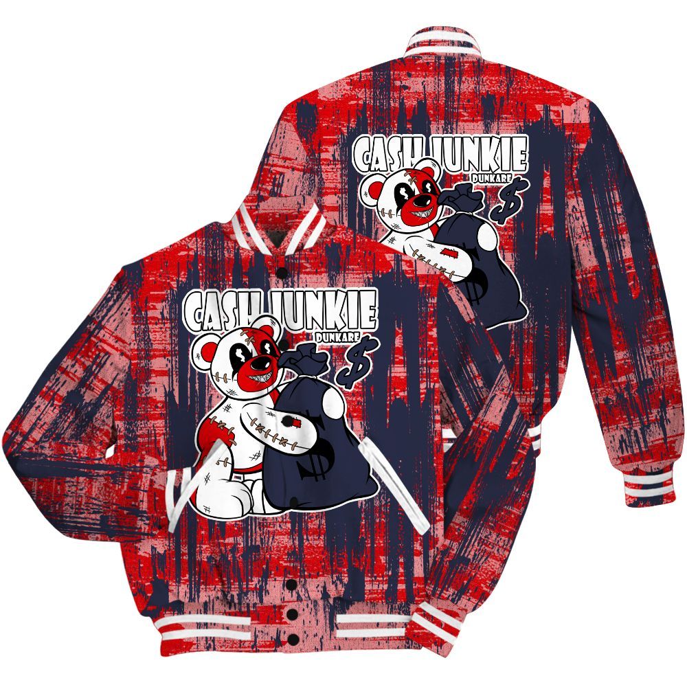 Varsity Jacket To Match Low OG Howard Bison 1s Shirt - Cashs Junkie Bear Glitch Art All Over Print