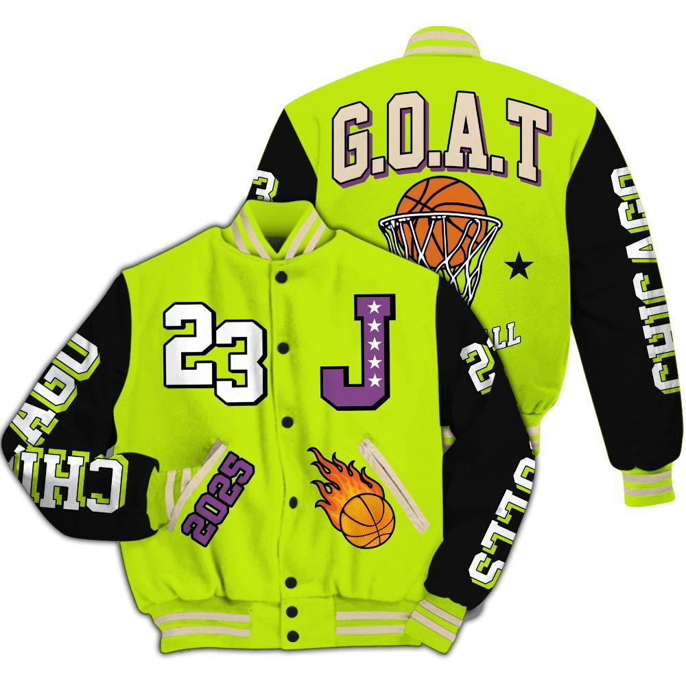 Varsity Jacket To Match GS Black Barely Volt 11s - Chicago 23 Basketball All Over Print