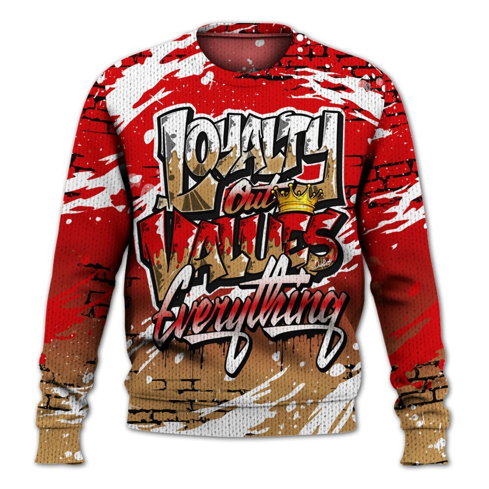 Knitted Sweater To Match Kobe 5 Red Year Of The Mamba - Values Of Loyalty Drip