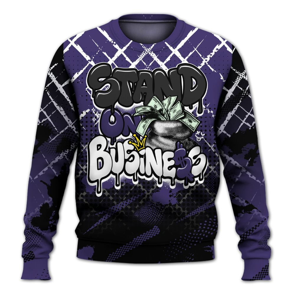 Sweatshirt To Match Retro Court Purple 13s - Halftone Stand Business Dripping All Over Print