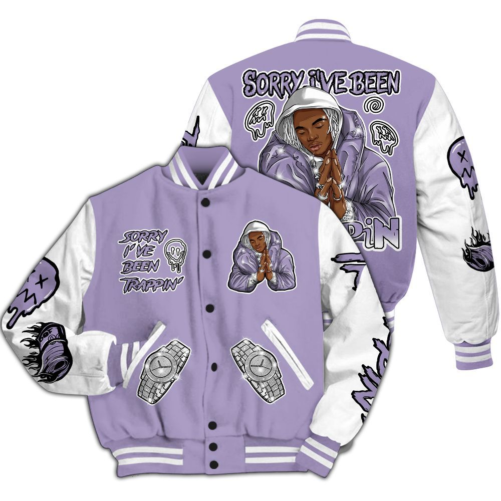 Varsity Jacket To Match Low Pure Violet 11s - Trappin' Unique All Over Print