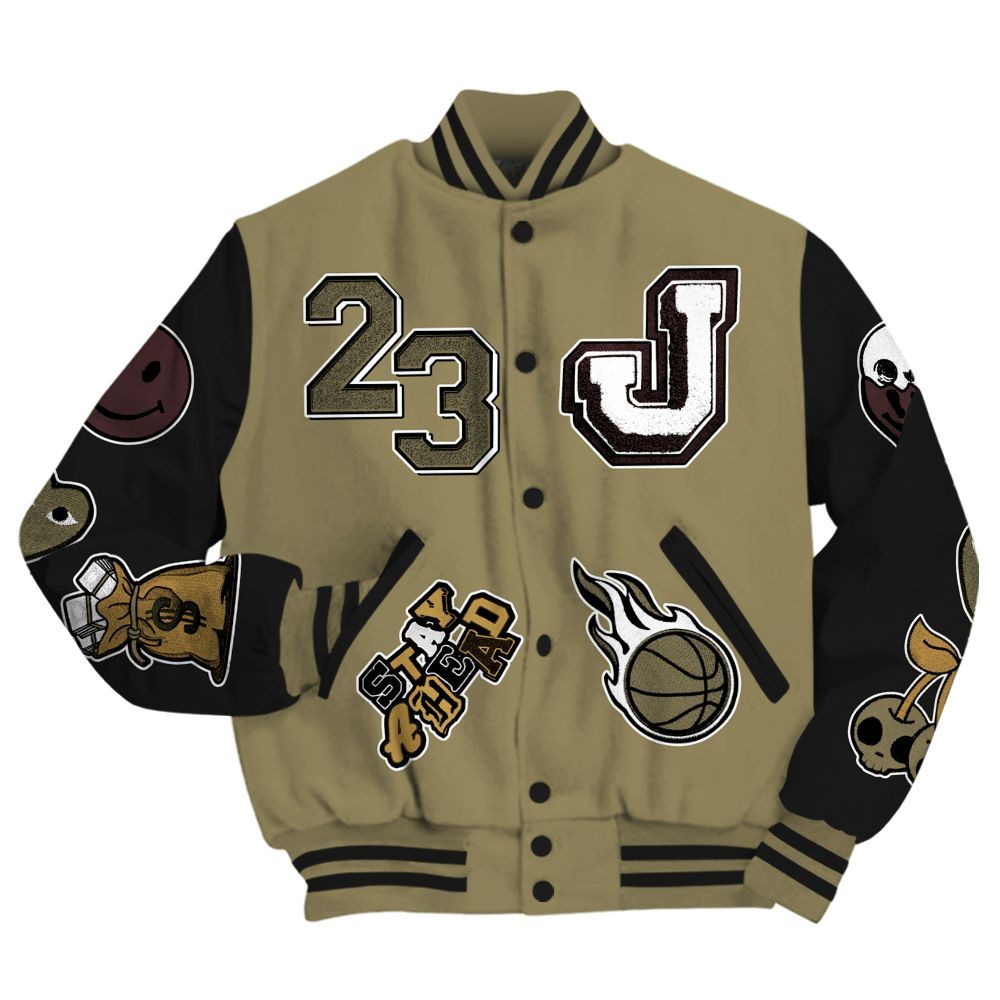 Varsity Jacket To Match Black Olive 7s - Hustles Money Number 23 All Over Print