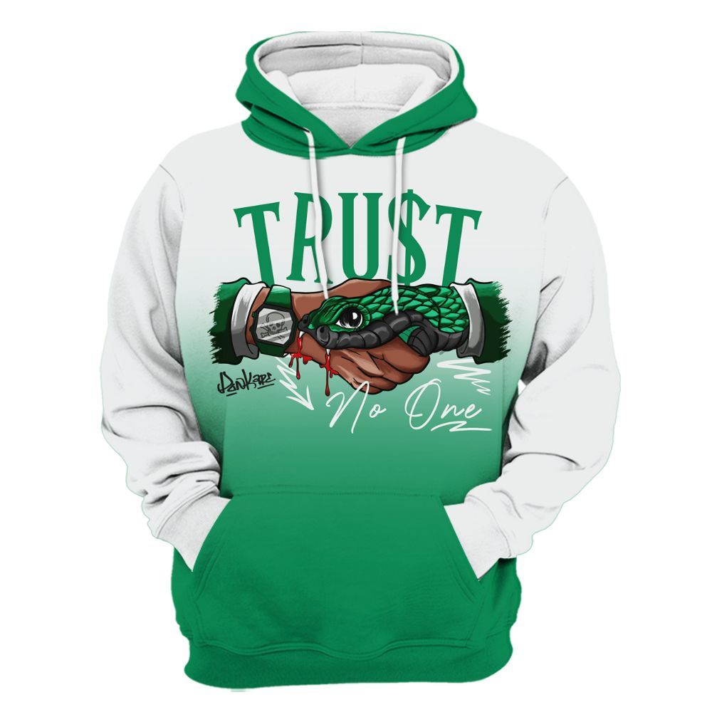 Hoodie To Match Mid Lucky Green 1s - Snake Trust No One Drip All Over Print