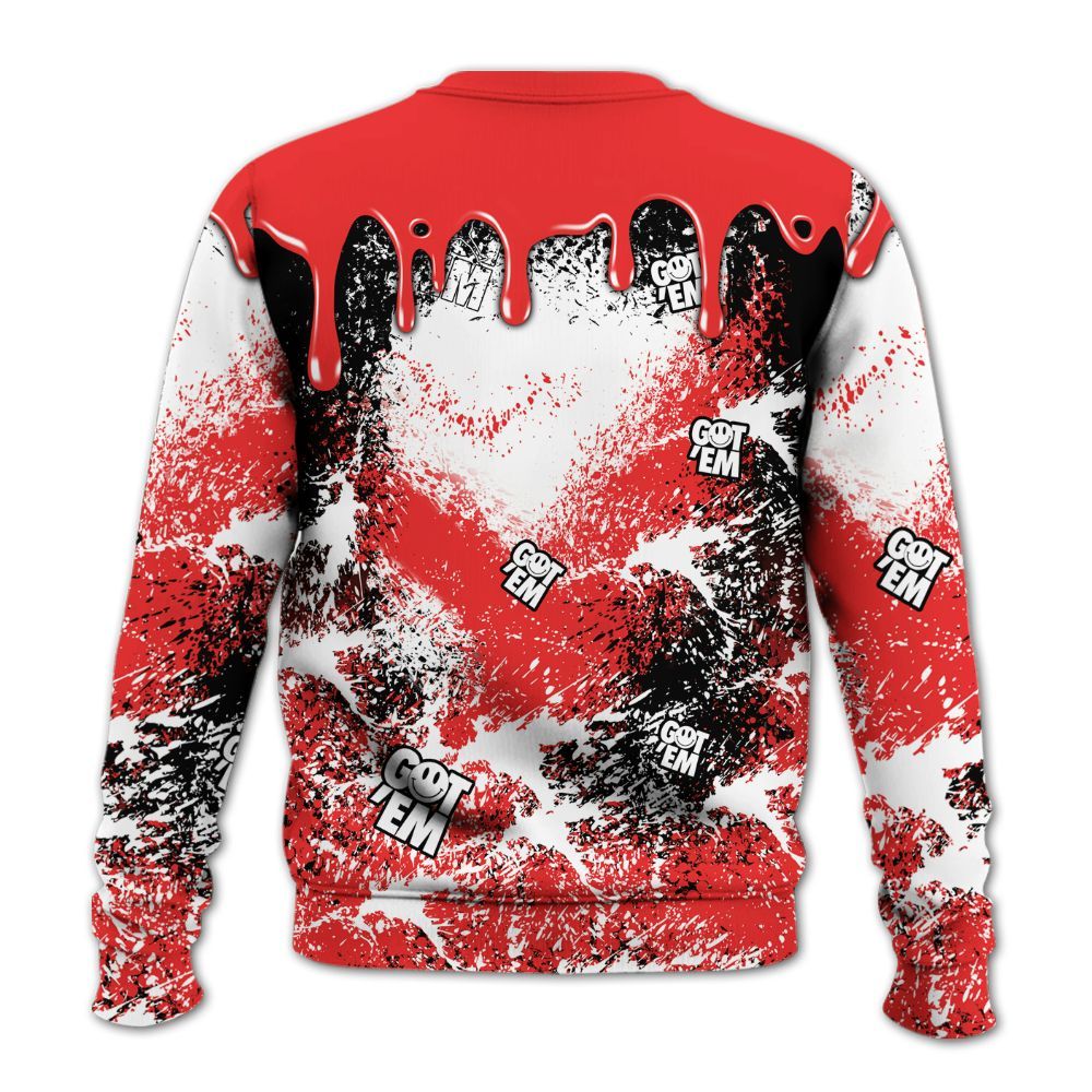 Sweatshirt To Match Red Thunder 4s - Dripping 23 Drip All Over Print