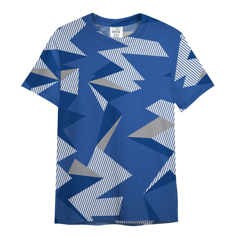 Shirt To Match High OG True Blue 1s - Geometric Camouflage Pattern All Over Print