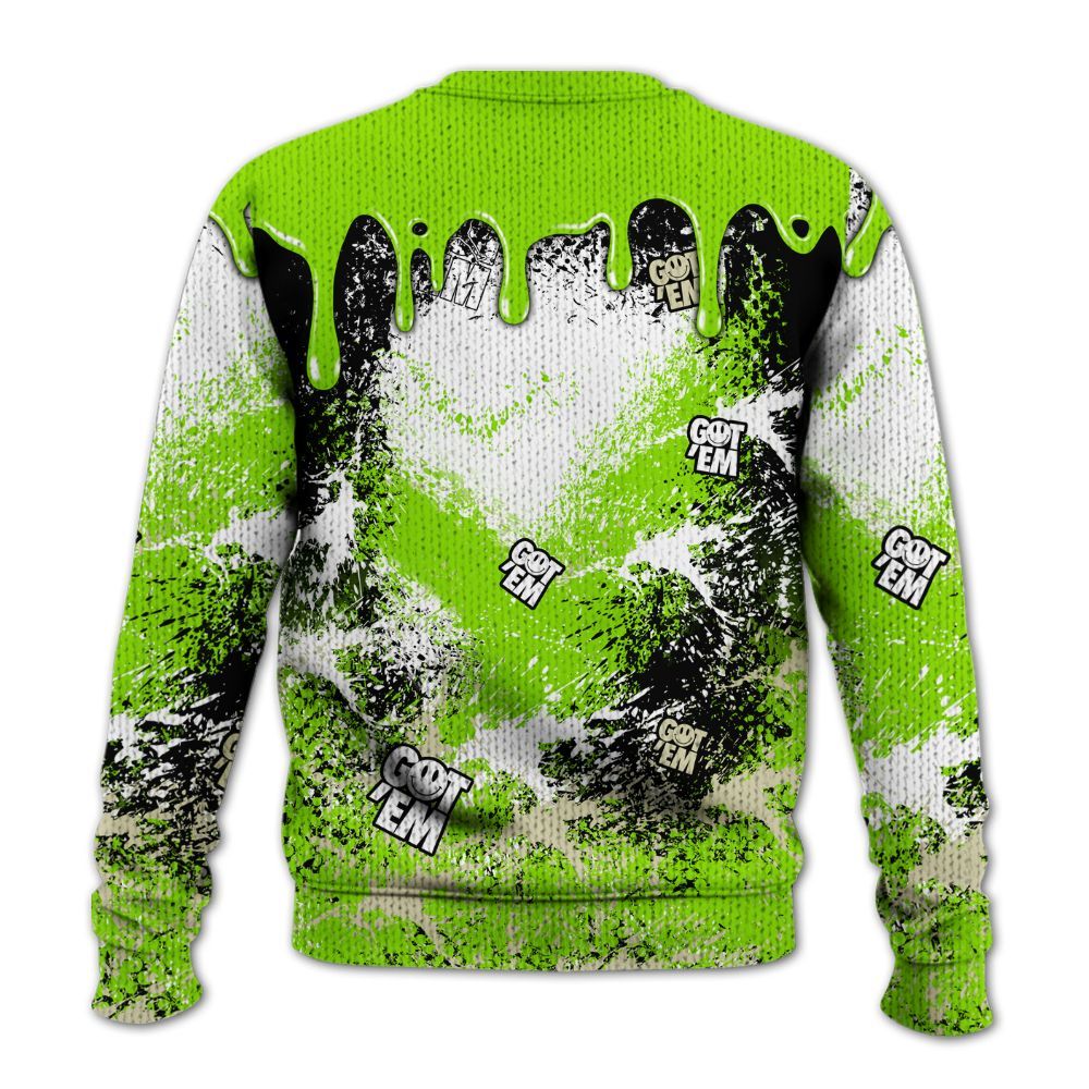 Knitted Sweater To Match Electric Green 6s - Dripping 23 Drip