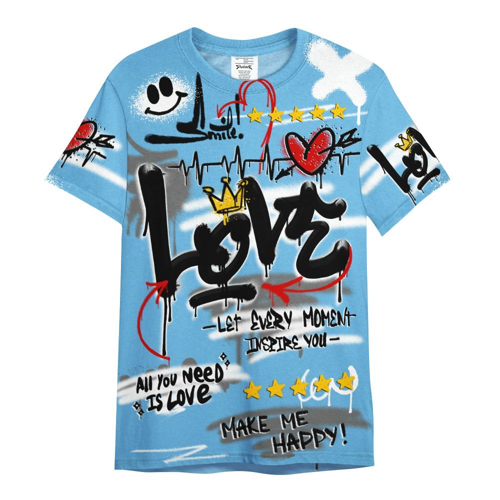 Shirt To Match Melo 12s - Happy Love Beats Graffiti Streetwear All Over Print
