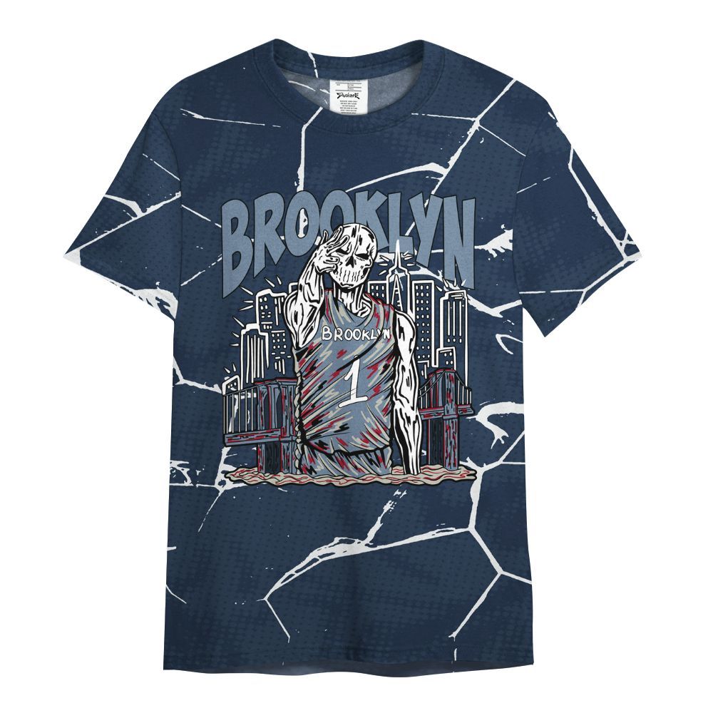 Shirt To Match Retro Olympic 6s - Brooklyn's Skeleton Crack All Over Print