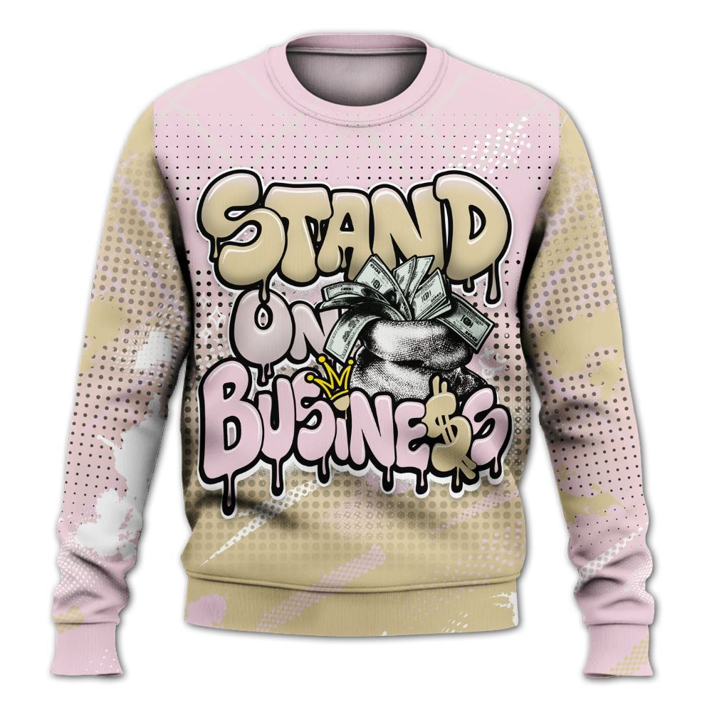 Sweatshirt To Match Denim Iced Carmine 4s - Halftone Stand Business Dripping All Over Print