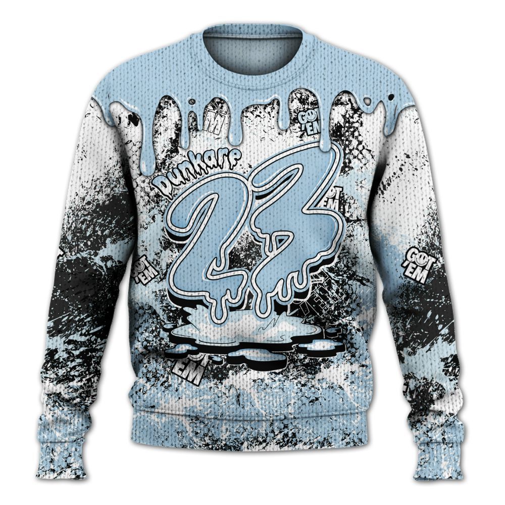 Sweater To Match Foamposite One Psychic Blue - Dripping 23 Drip Graphic