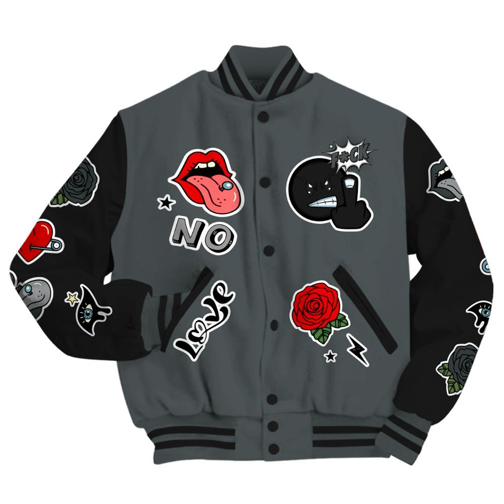 Varsity Jacket To Match Black RM Nigel Sylvester 4s - FK Around Find Out All Over Print