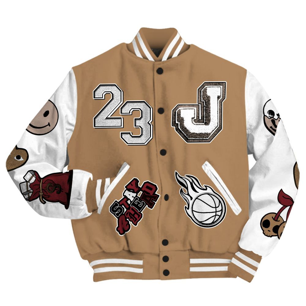 Varsity Jacket To Match Kobe 4 Gold Medal - Hustles Money Number 23 All Over Print