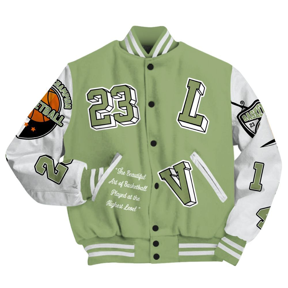 Varsity Jacket To Match Oil Green 4s - The GOAT Got Em Streetwear All Over Print