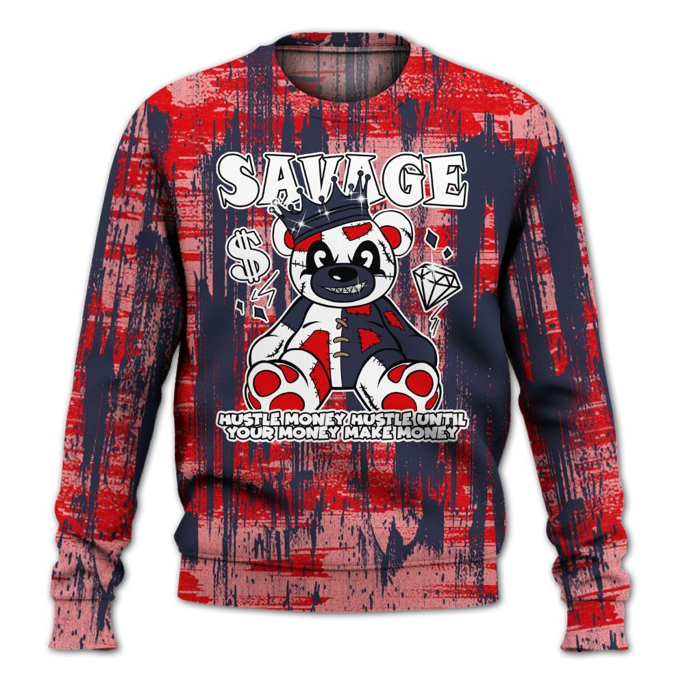 Sweatshirt To Match Low OG Howard Bison 1s - Savages Bear Glitch Art All Over Print