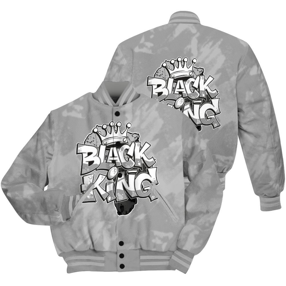 Varsity Jacket To Match Black Wolf Grey 12s Shirt - B-King Shirt Unisex Oufit