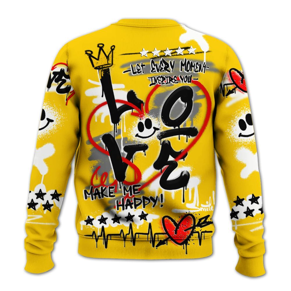 Sweatshirt To Match Corteiz Air Max 95 Tour Yellow - Happy Love Beats Graffiti Streetwear All Over Print