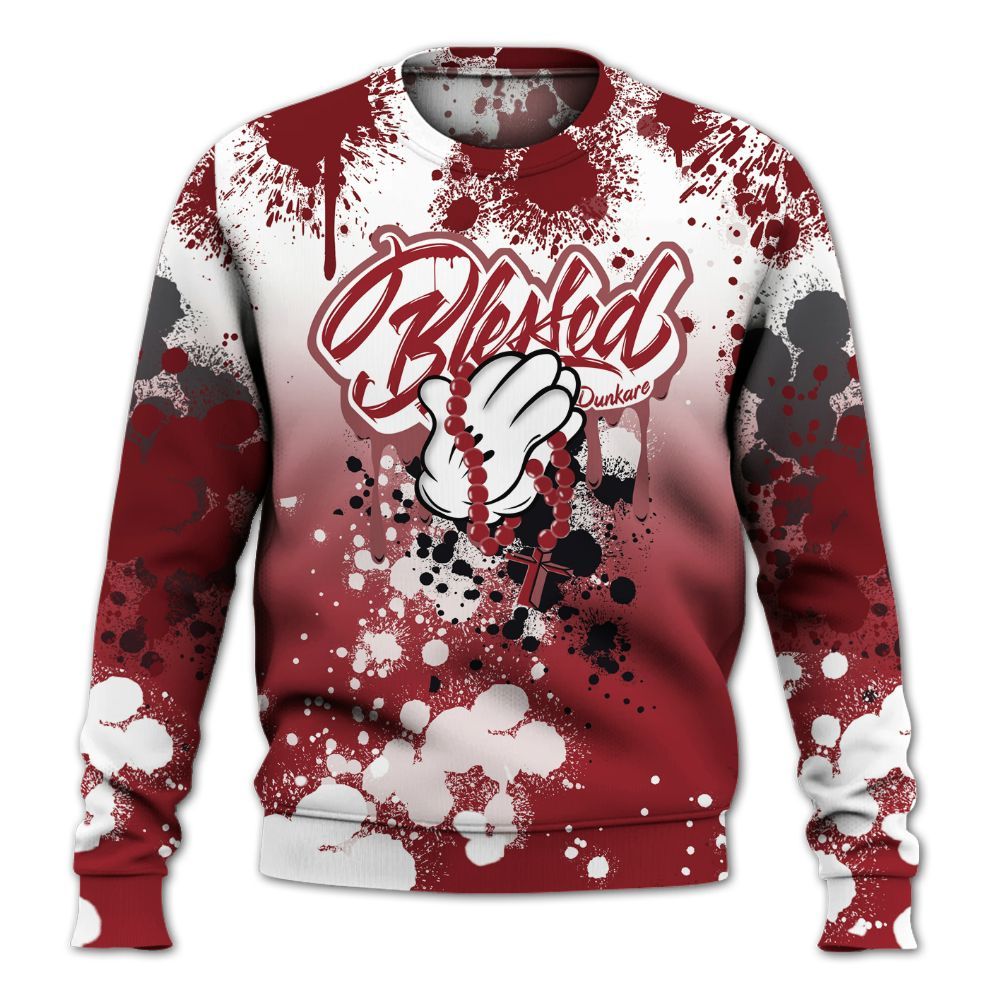Sweatshirt To Match High Black Toe Reimagined 1s - God Blessed Ink Drip All Over Print
