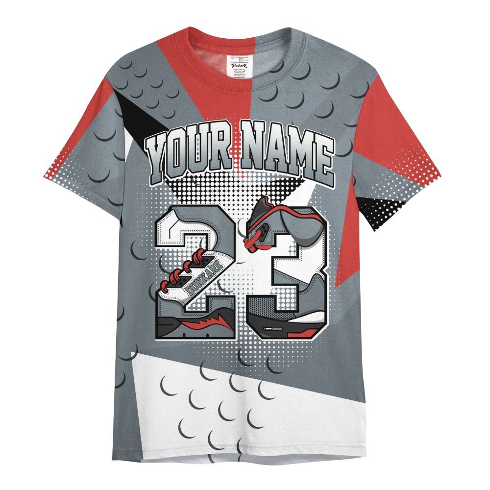Shirt To Match Wolf Grey 13s - Poly Custom Name Number 23 5s All Over Print
