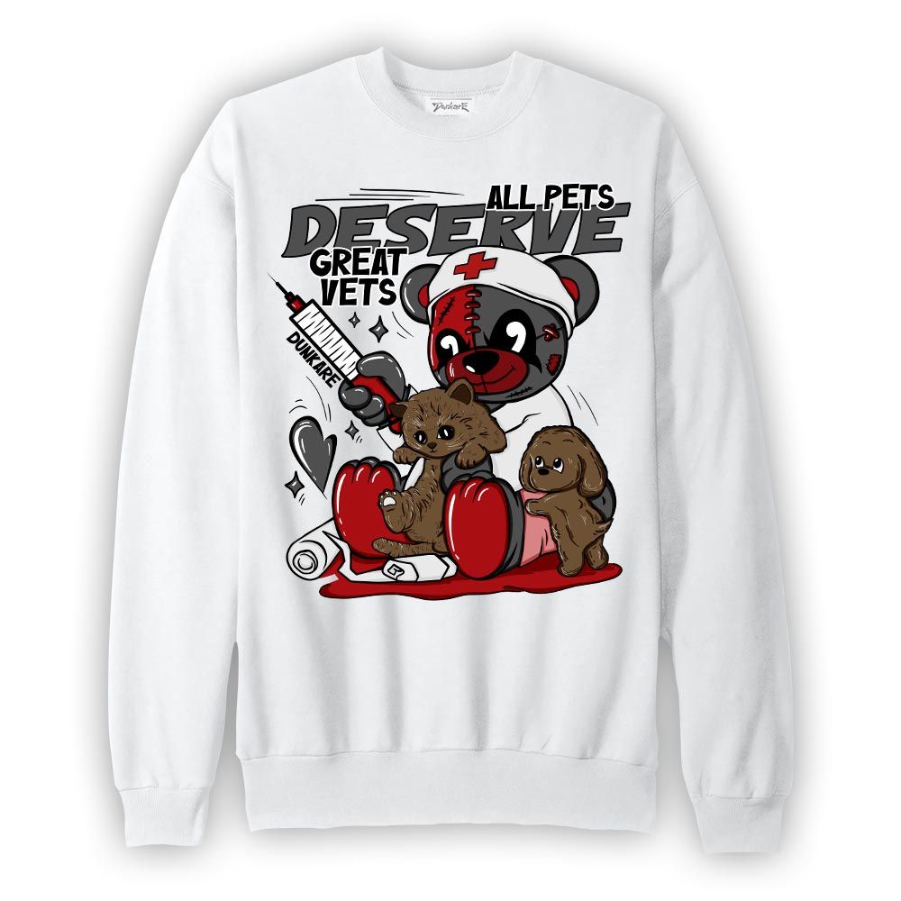 Sweatshirt To match Red Taxi 12s Sweatshirt - All Pets Deserve Great Vets Bear Graphic