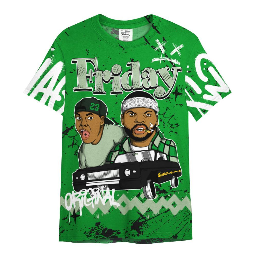 Shirt To Match Green Spark CJ1 T-Rex - Friday Sneaker Crayon All Over Print