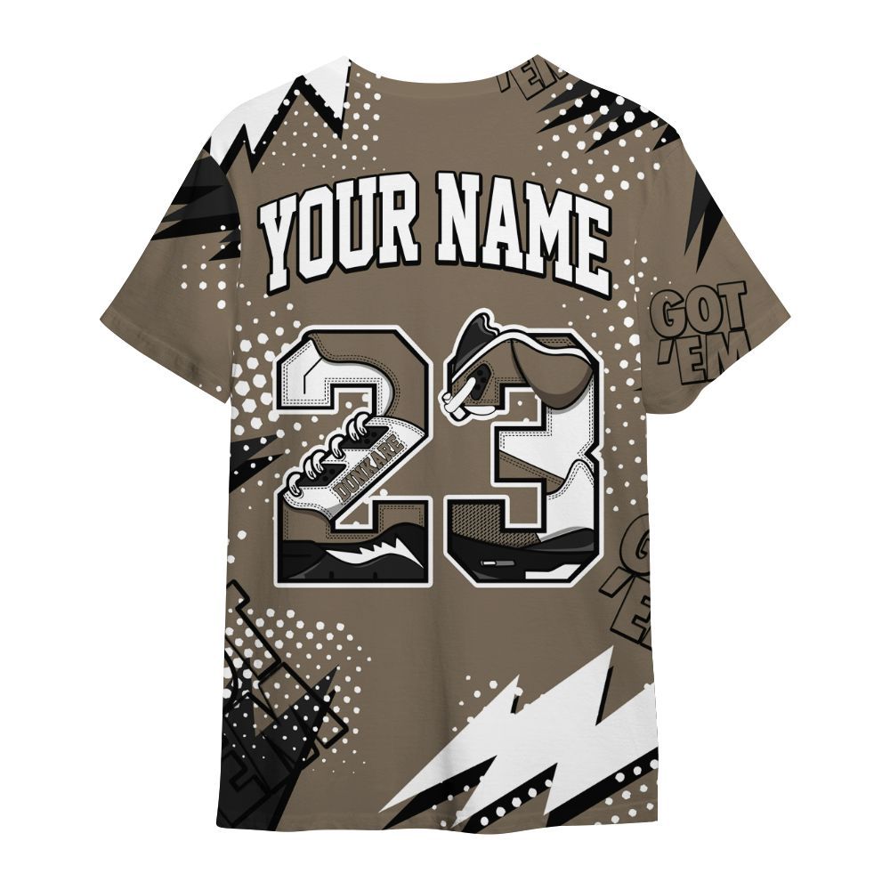 Shirt To Match Low OG Dark Mocha 1s - Custom Name Number 23 5s All Over Print