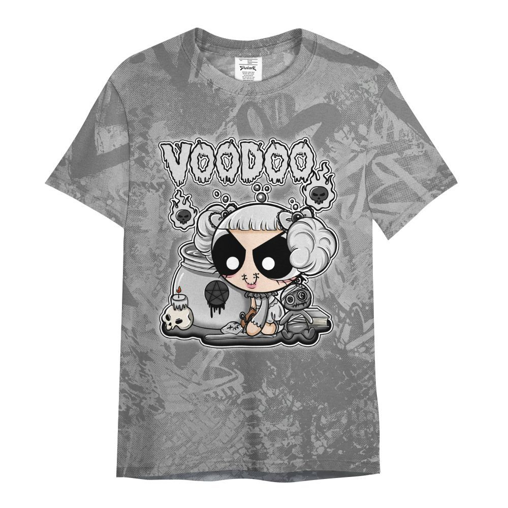 Shirt To Match Black Wolf Grey 12s - Voodooz Heart Grunge All Over Print