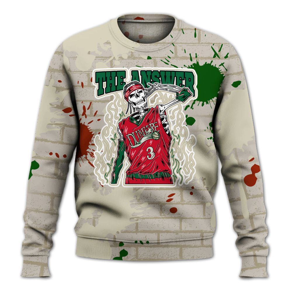 Dunkare El Grito 5s Shirt - Allen Answer Skeleton Brick All Over Print Unisex Sweatshirt