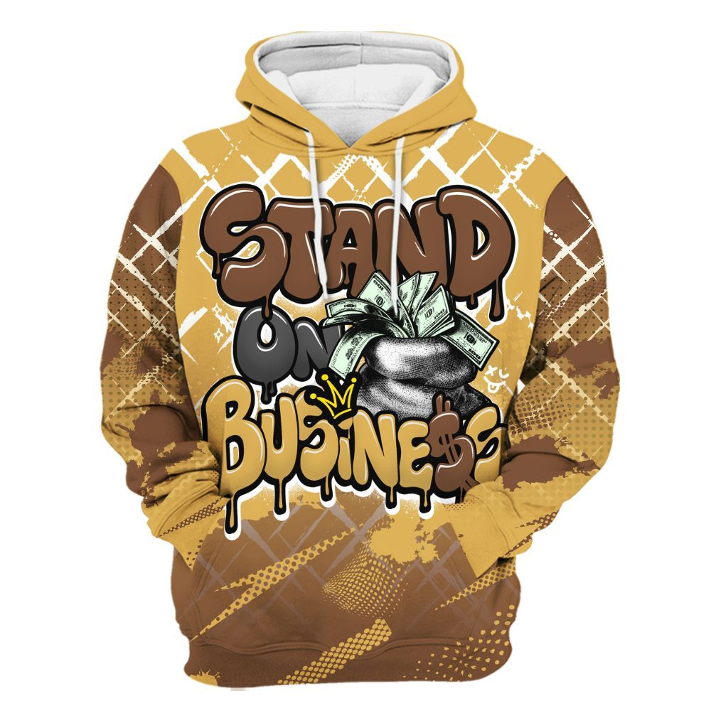 Hoodie To Match Retro Cacao Wow 4s - Halftone Stand Business Dripping All Over Print
