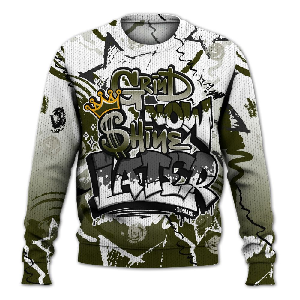 Knitted Sweater To Match Dunk Low Pale Ivory Cargo Khaki - Grind Shine Later Drip