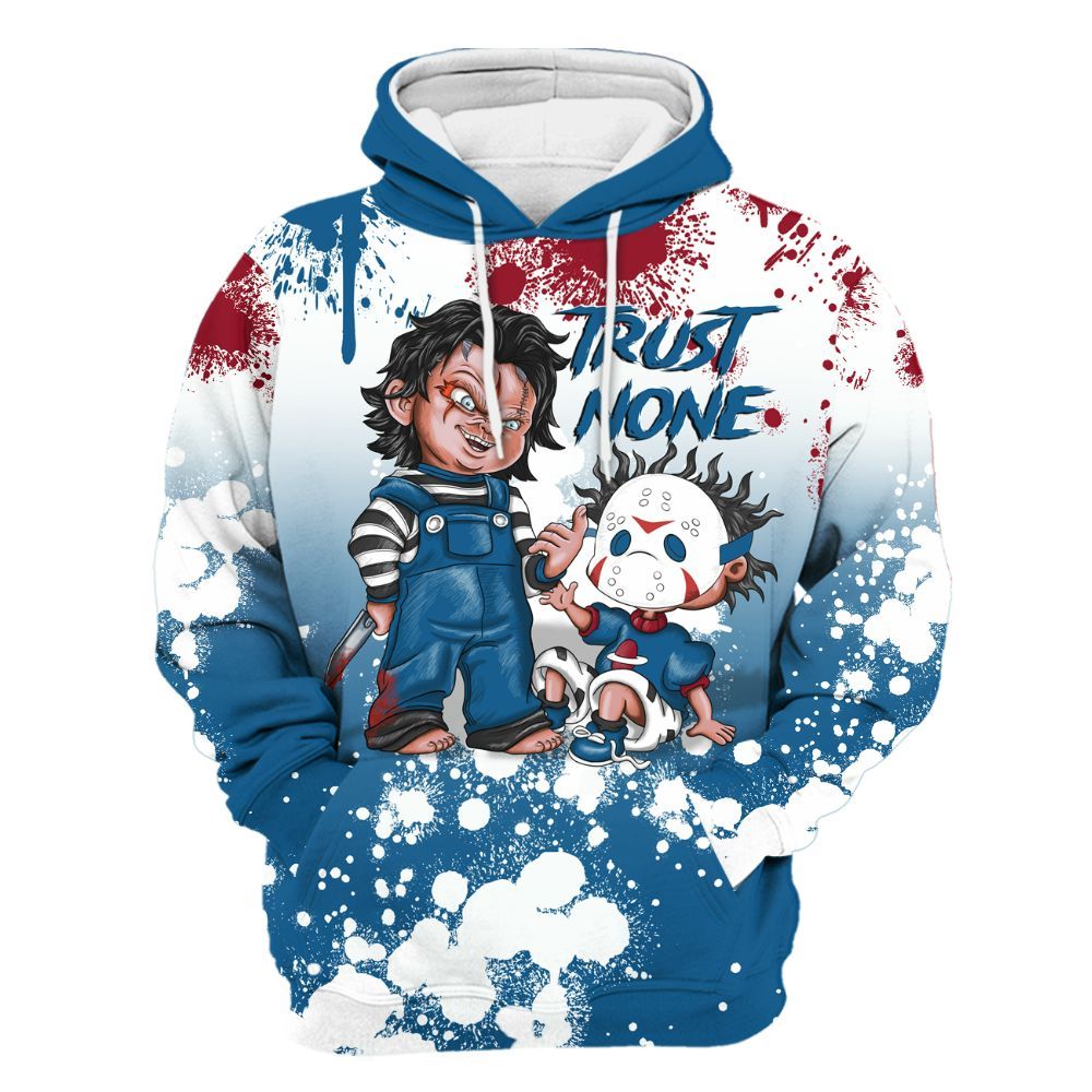Hoodie To Match Mid Team USA 1s - Trust No One Scary All Over Print
