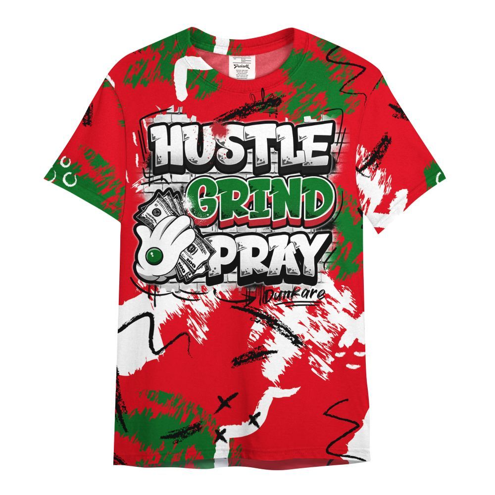 Shirt To Match Chicago 13s - Hustle Grind Pray Graphic Street Style All Over Print
