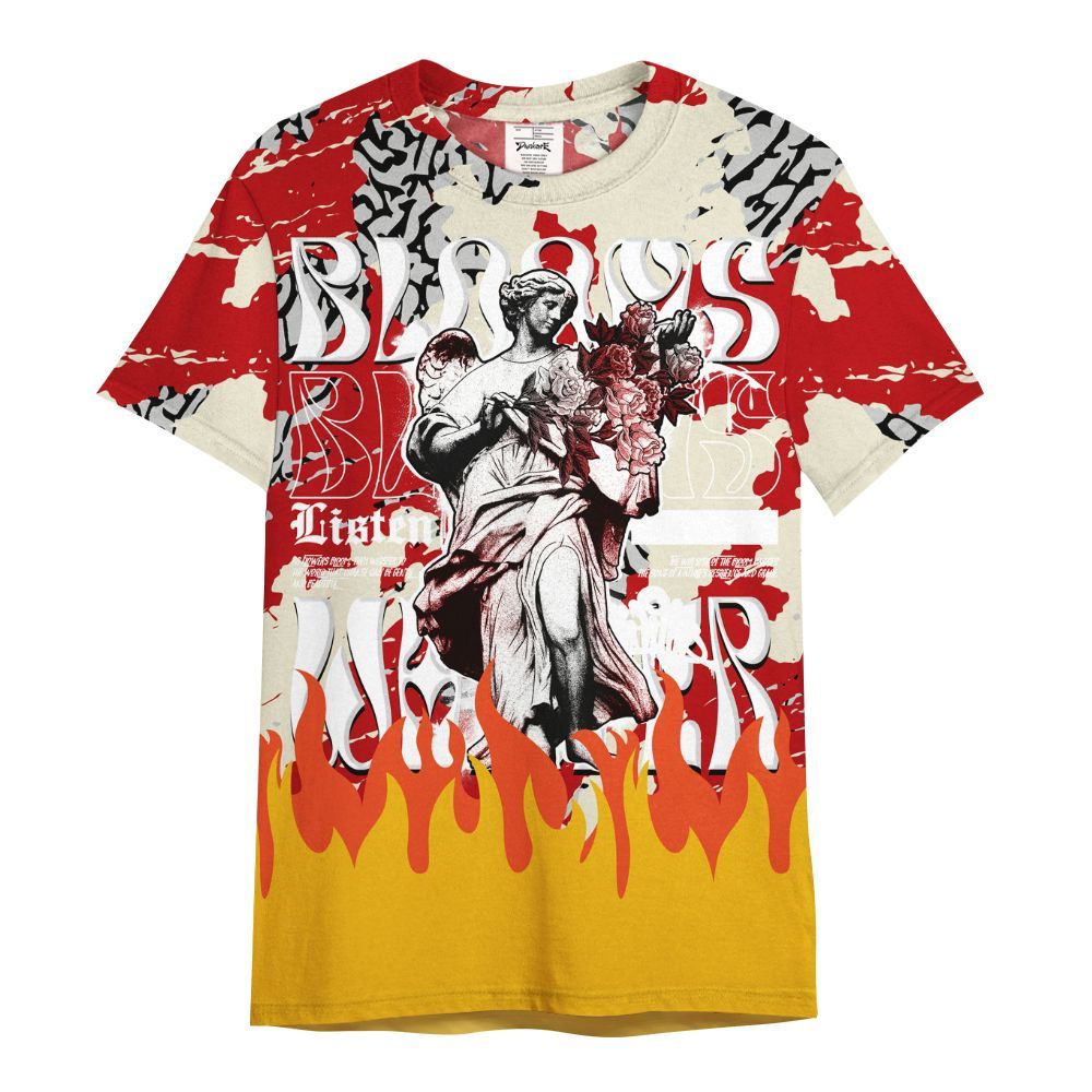 Shirt To Match Cement Grey 3s - Blooms Whisper Retro All Over Print