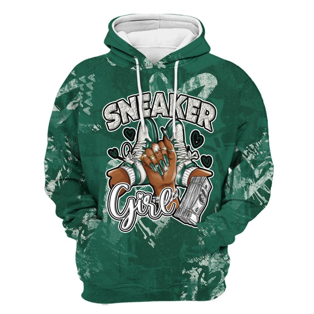 Hoodie To Match Oxidized Green 4s - Sneakerz Girlz Heart Grunge All Over Print