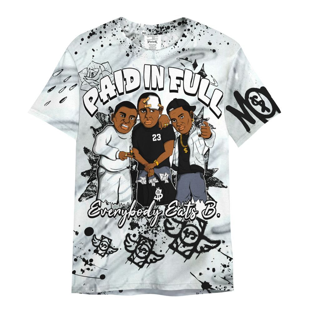 Shirt To Match Air Foamposite Jin Kazama - Everybody Paid In Full Crayon All Over Print